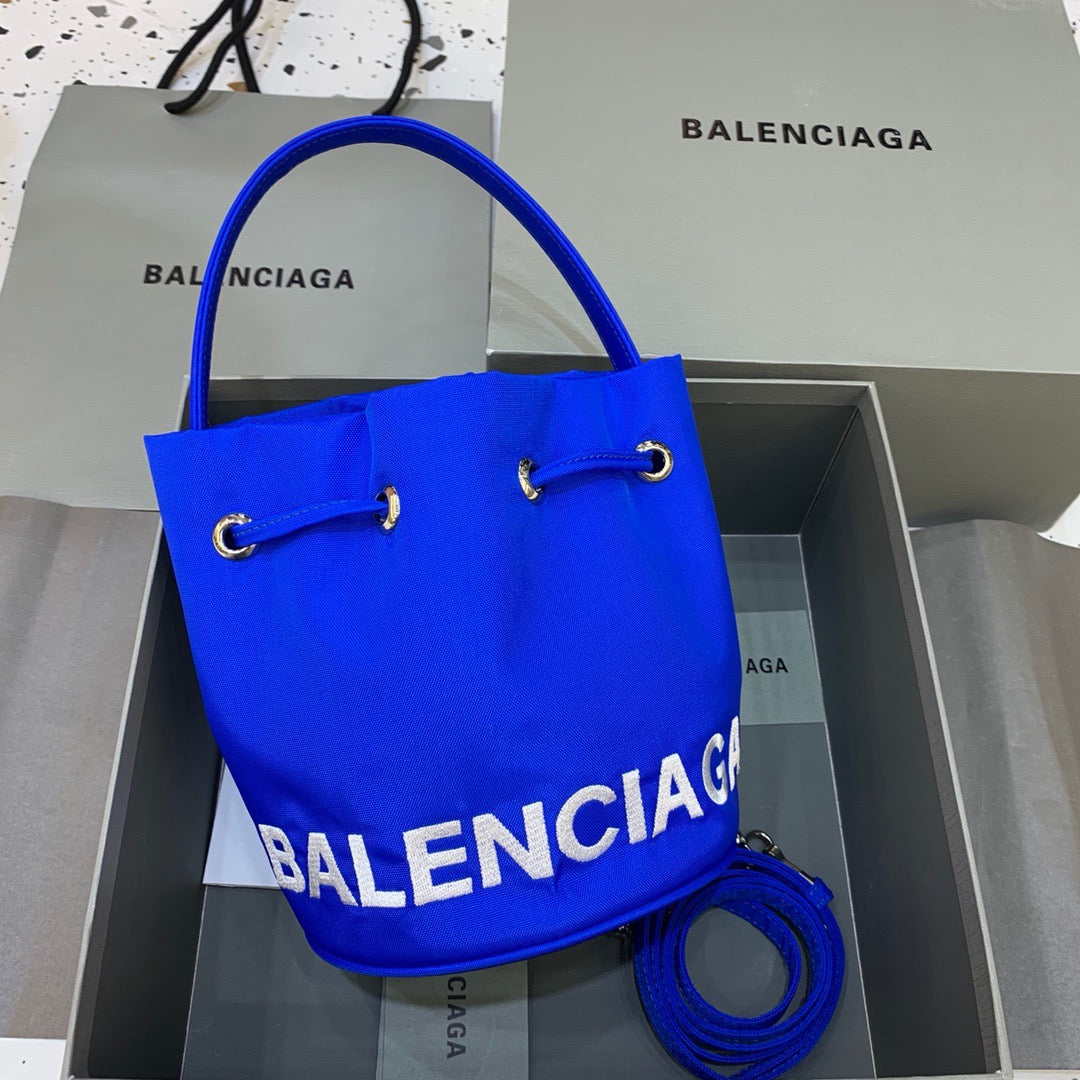 Balen Le Cagole MeTop Qualityum Bucket Bag In Blue, For Women,  Bags 11.8in/30cm
