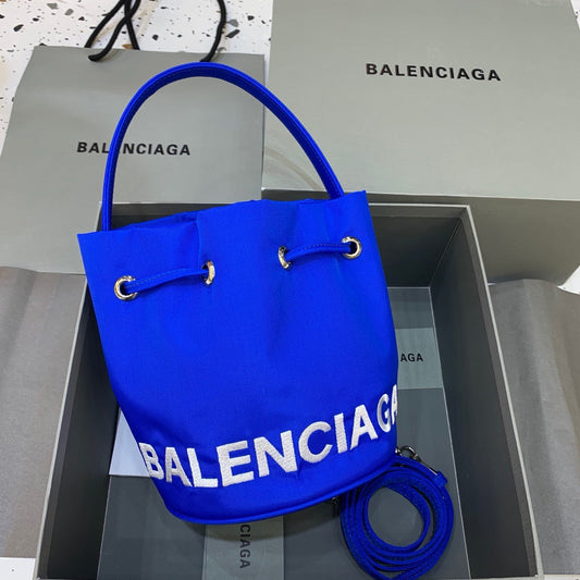 Balen Le Cagole MeTop Qualityum Bucket Bag In Blue, For Women,  Bags 11.8in/30cm