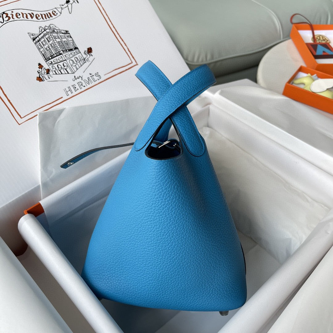 Top Quality Picotin Lock 18 Bag Blue For Women, Handbags 7.1in/18cm