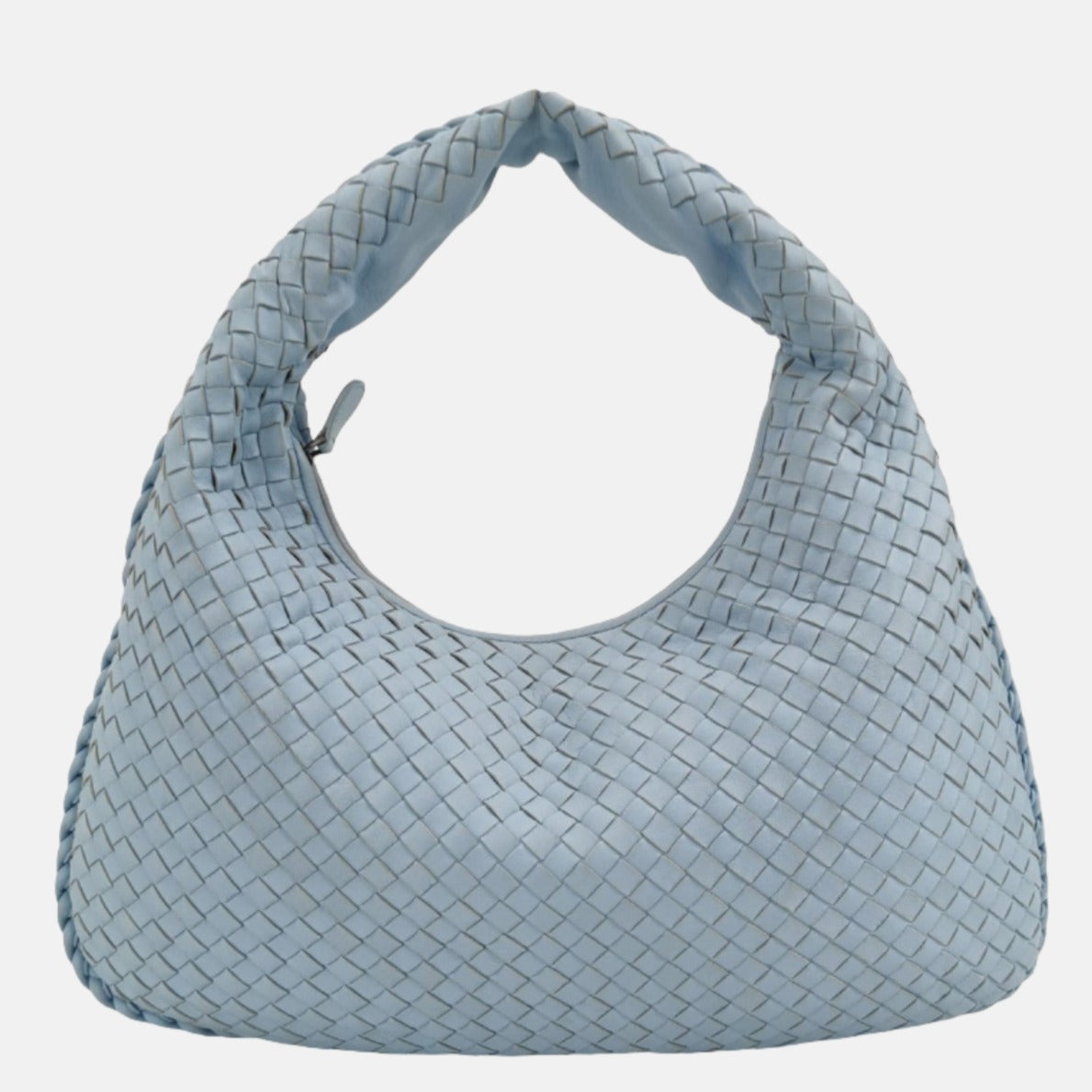 Bottega Veneta Veneta Hobo Medium Baby Blue Intrecciato Leather Bag 43cm