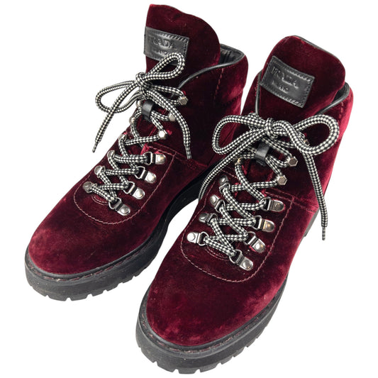 Prada Velour Hiking Boots Size UK 6.5