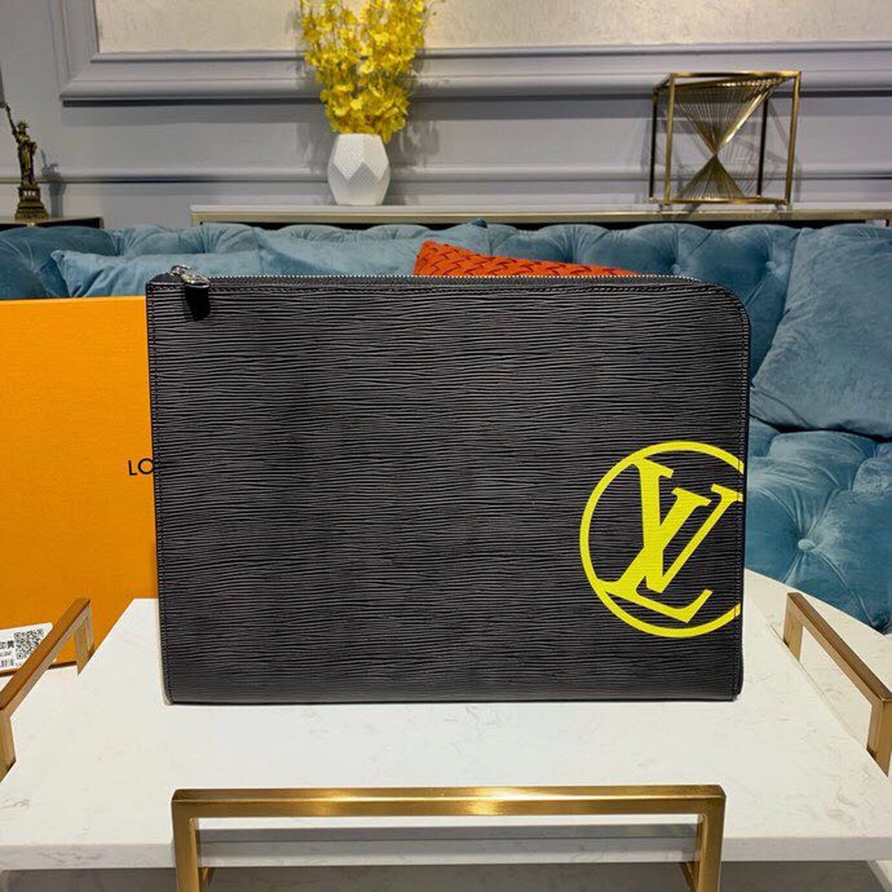 Top Quality Pochette Jour GM Epi Black/Yellow For Men, Wallet 13.8in/34cm Top Quality M68198
