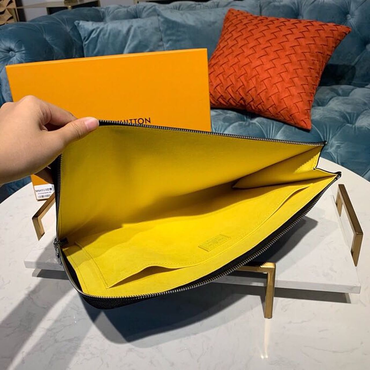 Top Quality Pochette Jour GM Epi Black/Yellow For Men, Wallet 13.8in/34cm Top Quality M68198