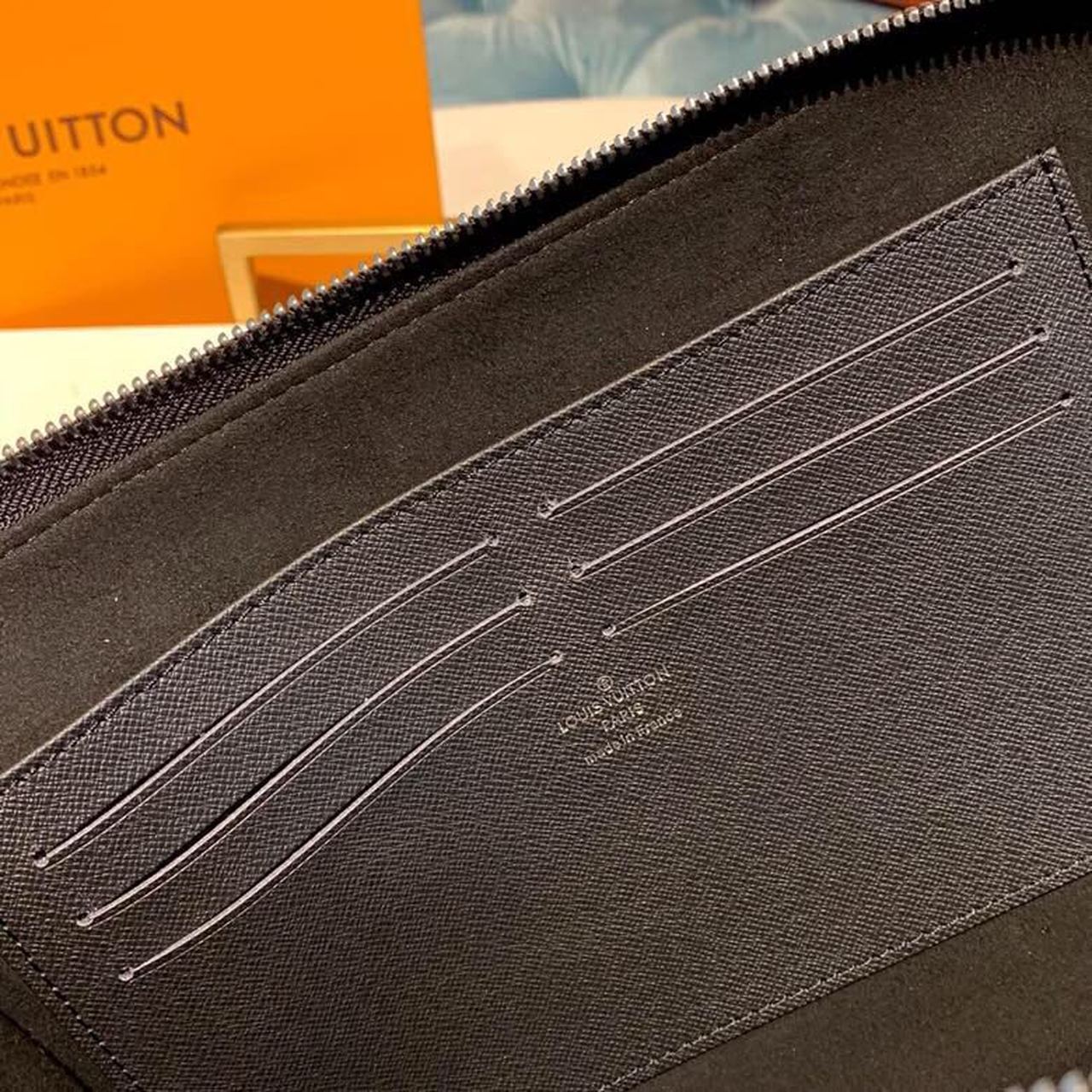Top Quality Pochette Jour GM Epi Black/Blue For Men, Wallet 13.8in/34cm Top Quality