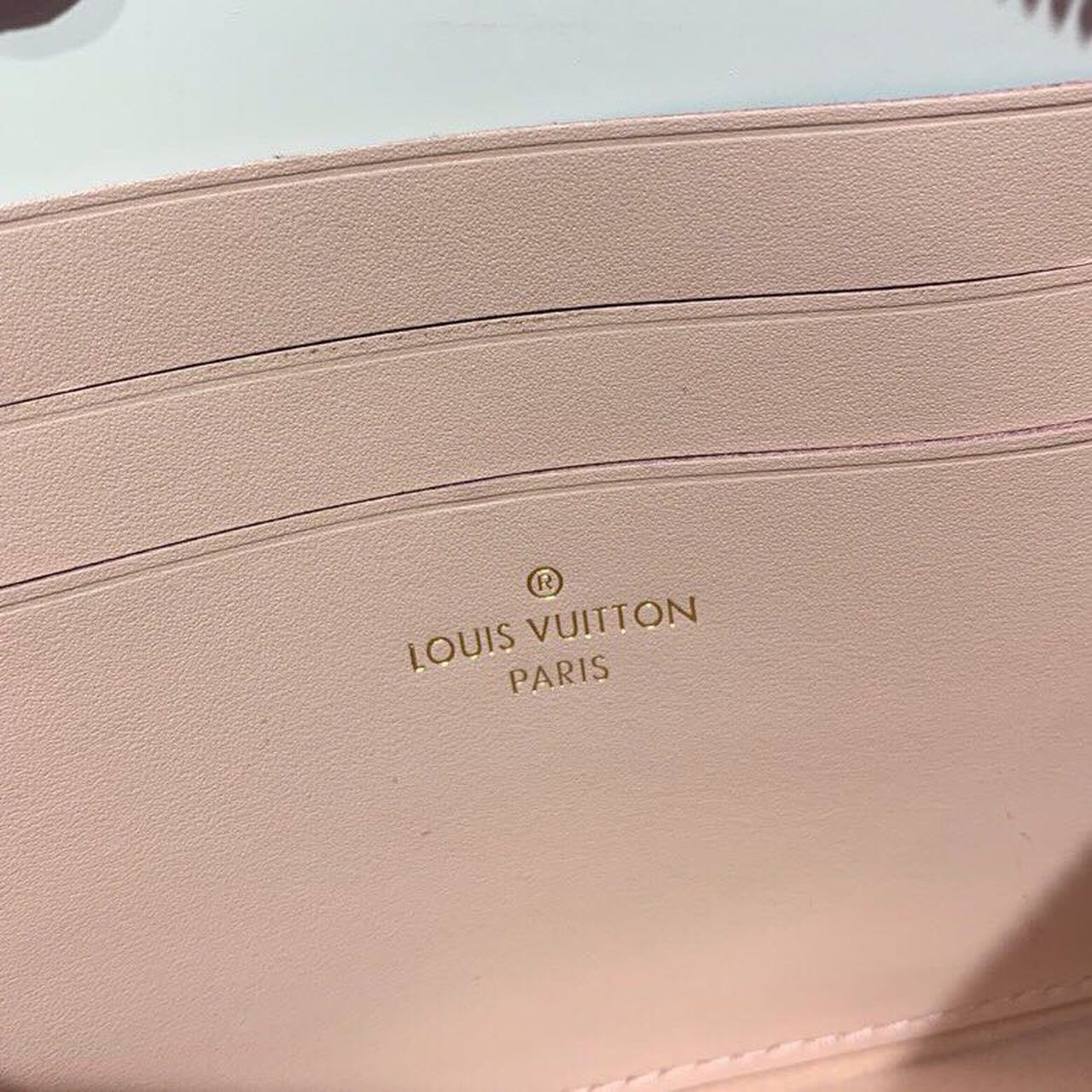 Top Quality Pochette Double Zip Damier Ebene Canvas Rose Ballerine Pink For Women, Womens Bags, Shoulder And Crossbody Bags 7.9in/21cm Top Quality N60254