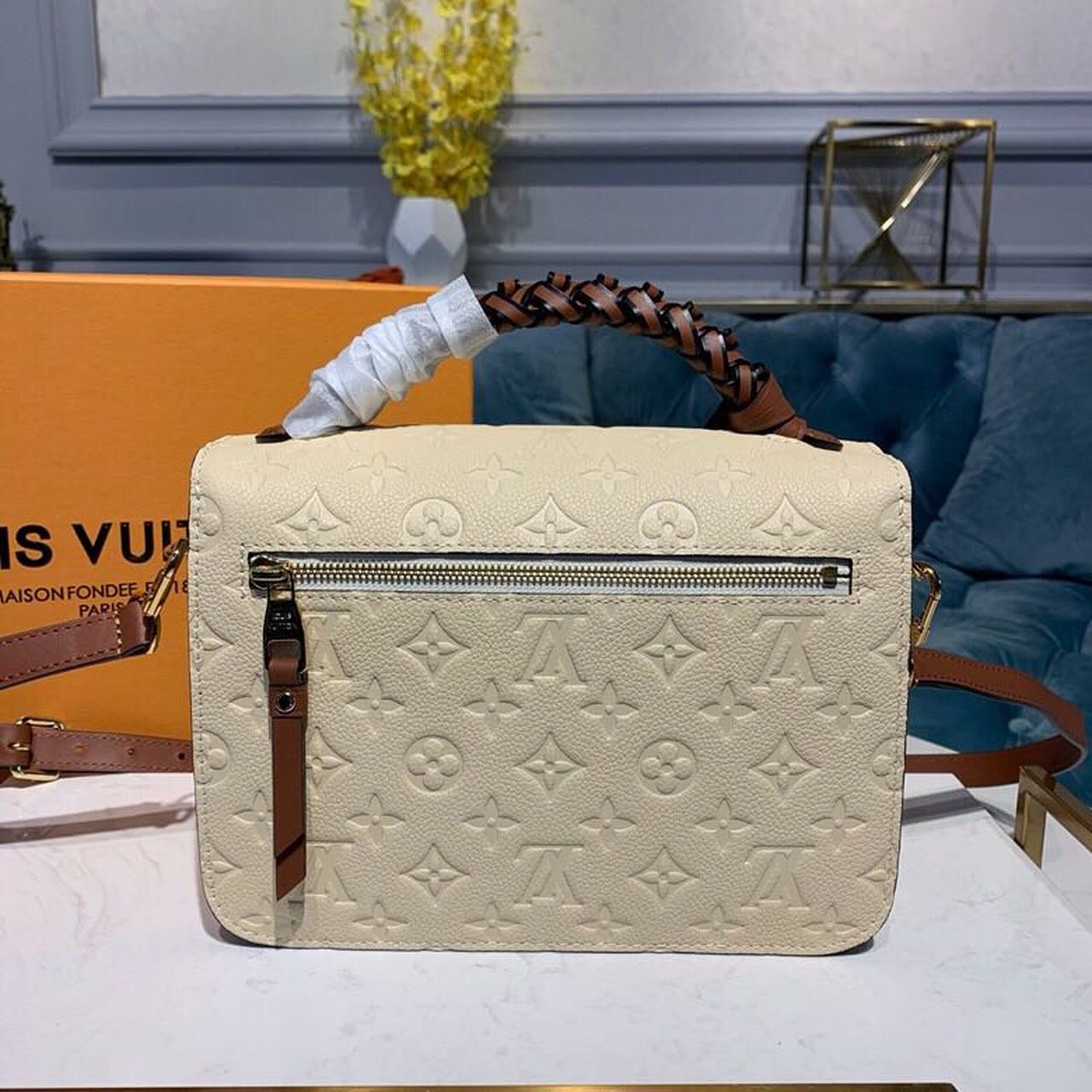Top Quality Pochette Metis Monogram Empreinte Creme Beige/Caramel For Women,  Shoulder And Crossbody Bags 9.8in/25cm Top Quality M53940