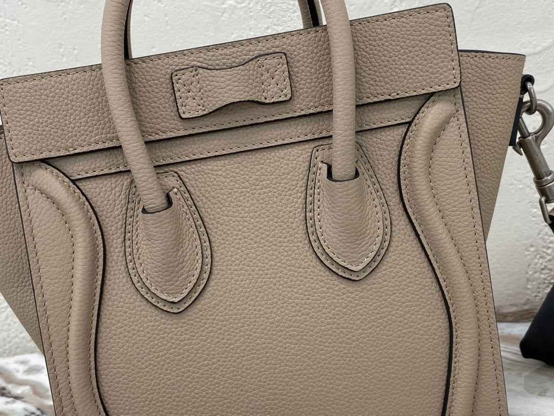 Top Quality Nano LuGucciage Bag In Drummed Light Brown For Women 8in/20cm 189243DRU.03UN