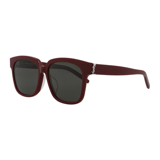 Saint Laurent Sunglasses Square Full Rim, Burgundy Frame and Grey Lens SLM40/F007