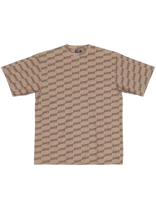 Luxury Balenciaga Trending 2025 Print Short Sleeve T-Shirt Beige