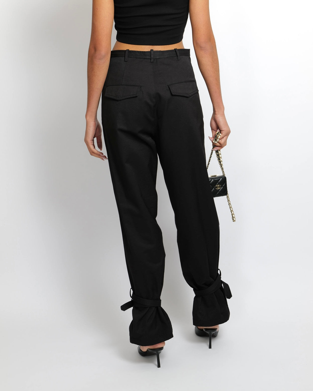 Dion Lee Black Cargo Tro rs with Buckle Details Size S (UK 8) RRP £490