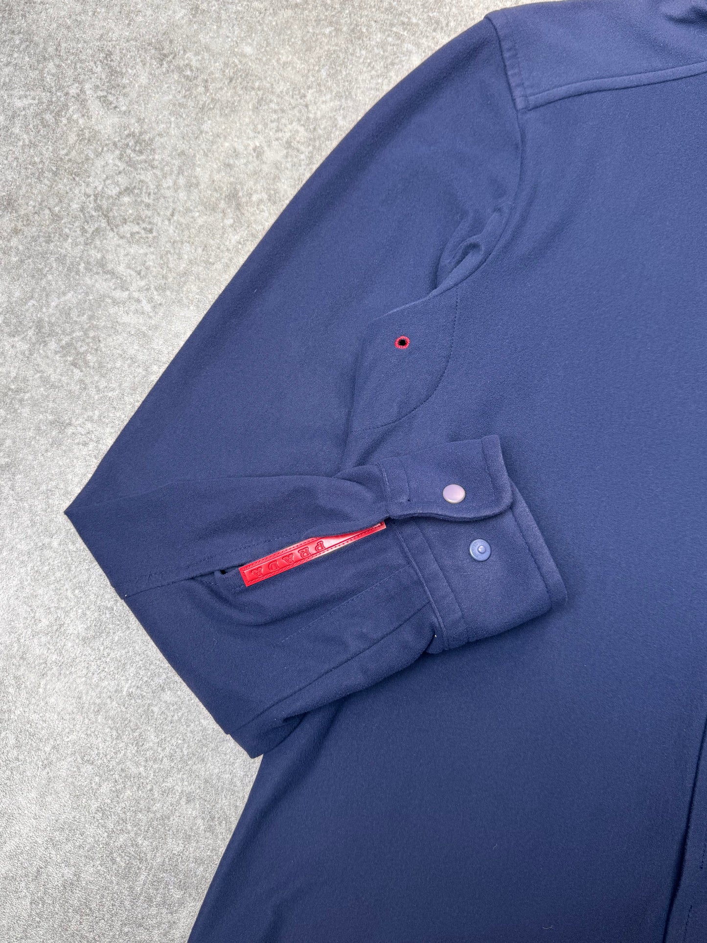 Prada Navy Button Down Fleece Shirt