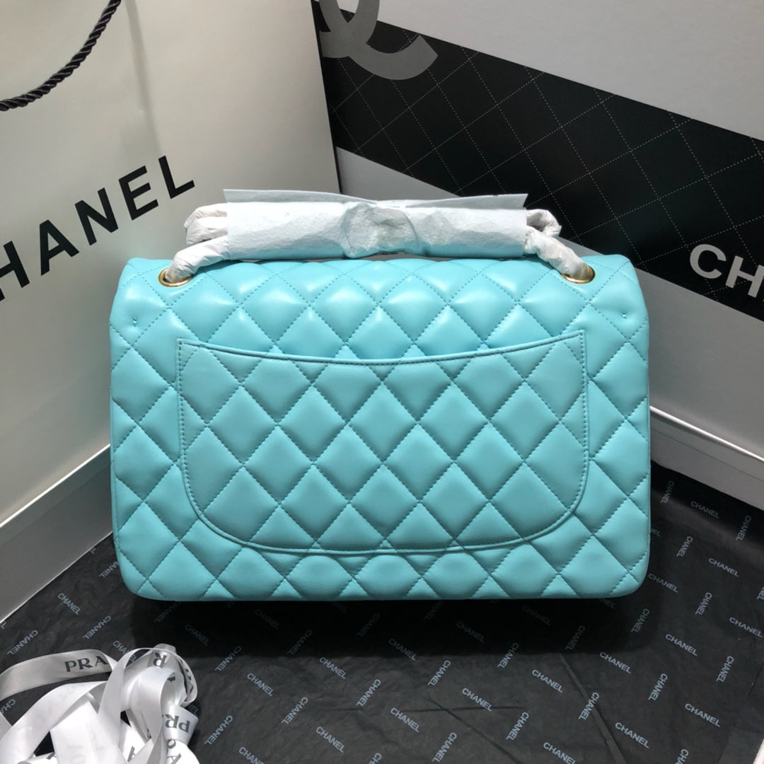 CHLLarge Classic Handbag Gold Hardware Blue For Women, Women’s Handbags, Shoulder Bags 11.8in/30cm