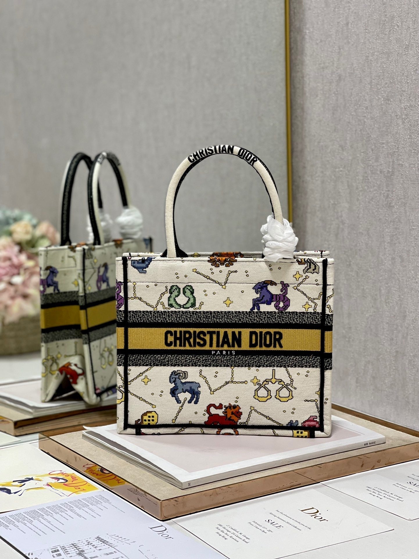 Top Quality Small Book Tote white, For Women, Womens Handbags 26.5cm/10.5in CD M1265ZRTY_M941
