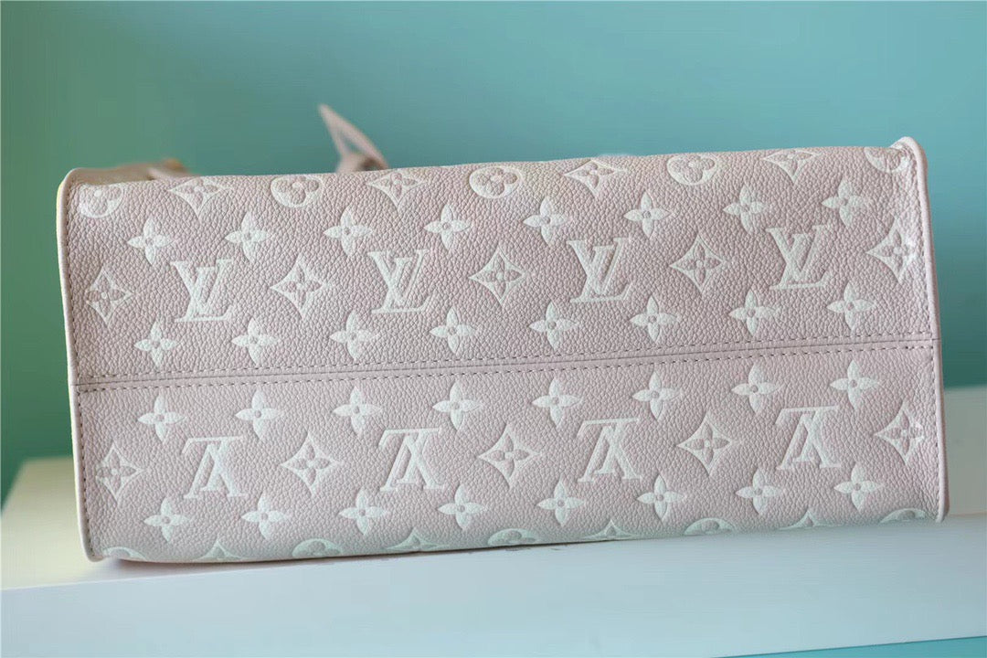 Top Quality Onthego MM Monogram Empreinte Beige/ Pink/ Yellow For Women,  Shoulder And Crossbody Bags 35cm/13.8in Top Quality M46128