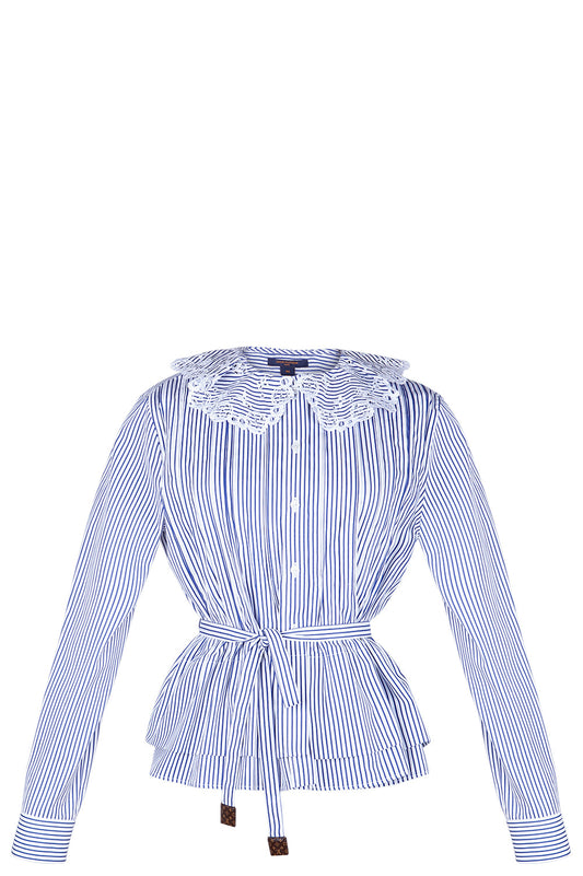 LOUIS VUITTON Top Bayarde Stripes  Blue and White