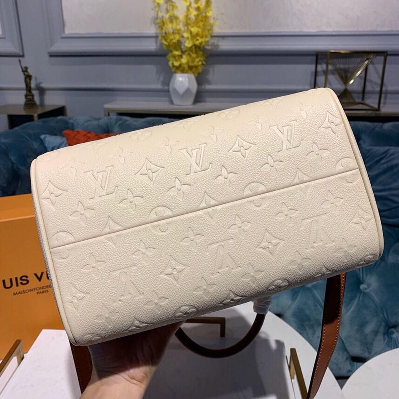 Top Quality Speedy Bandouliere 25 Monogram Empreinte Creme For Women,  Shoulder And Crossbody Bags 9.8in/25cm Top Quality M44736