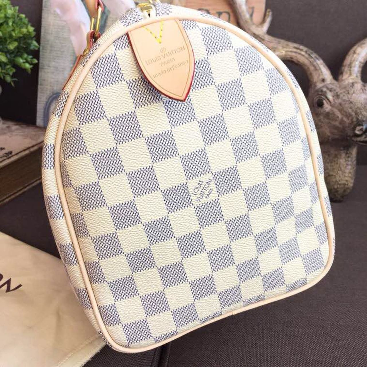 Top Quality Speedy 30 Damier Azur Canvas For Women, WoHandbags 11.8in/30cm Top Quality N41370