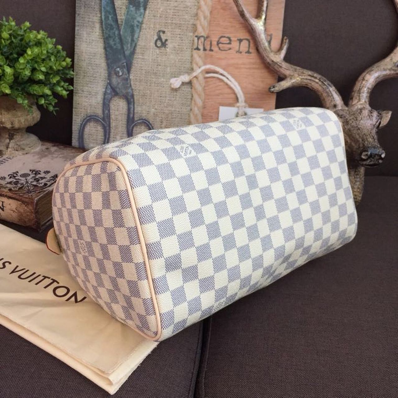 Top Quality Speedy 30 Damier Azur Canvas For Women, WoHandbags 11.8in/30cm Top Quality N41370