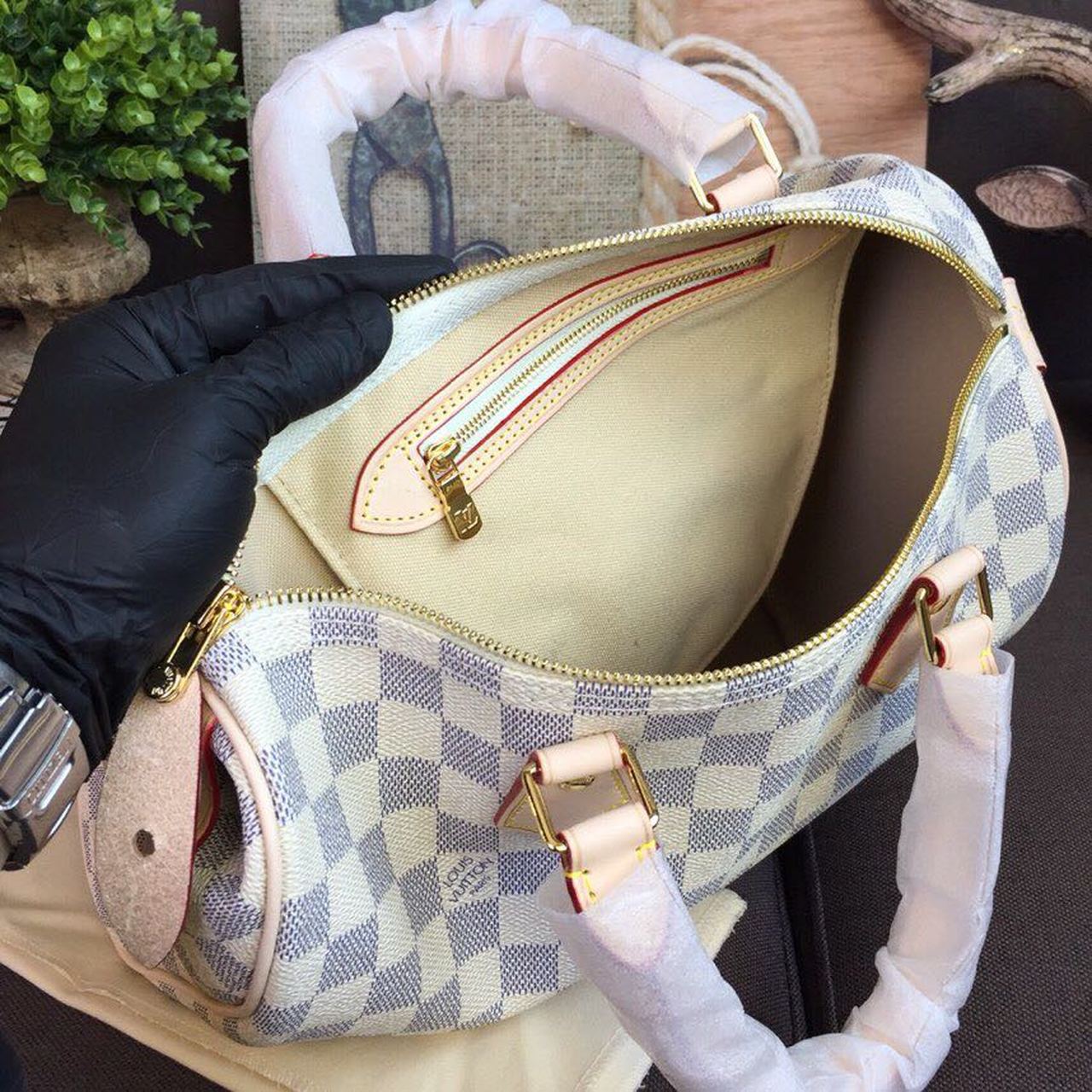 Top Quality Speedy 30 Damier Azur Canvas For Women, WoHandbags 11.8in/30cm Top Quality N41370