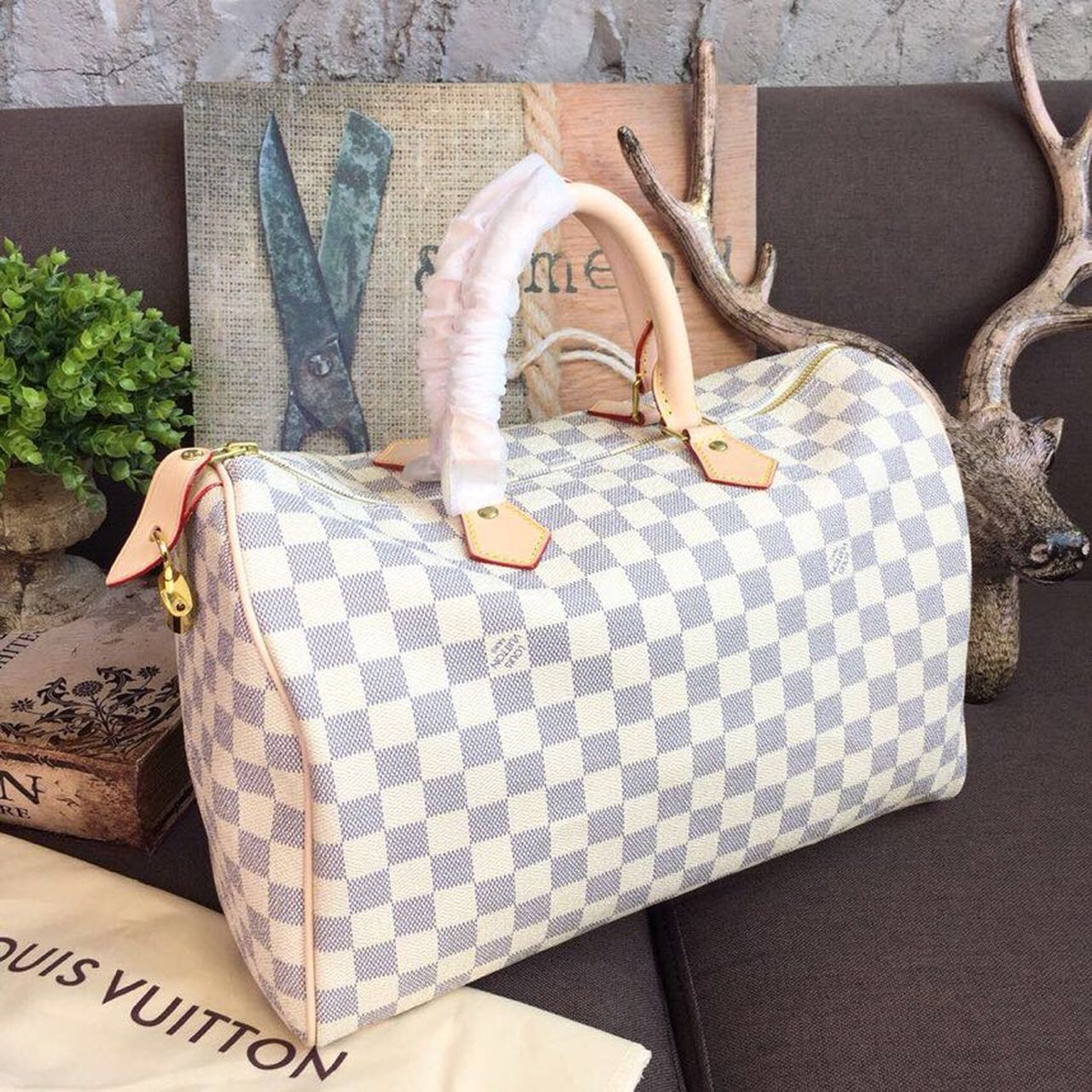Top Quality Speedy 35 Damier Azur Canvas For Women, Womens Handbags 13.8in/35cm Top Quality N41369