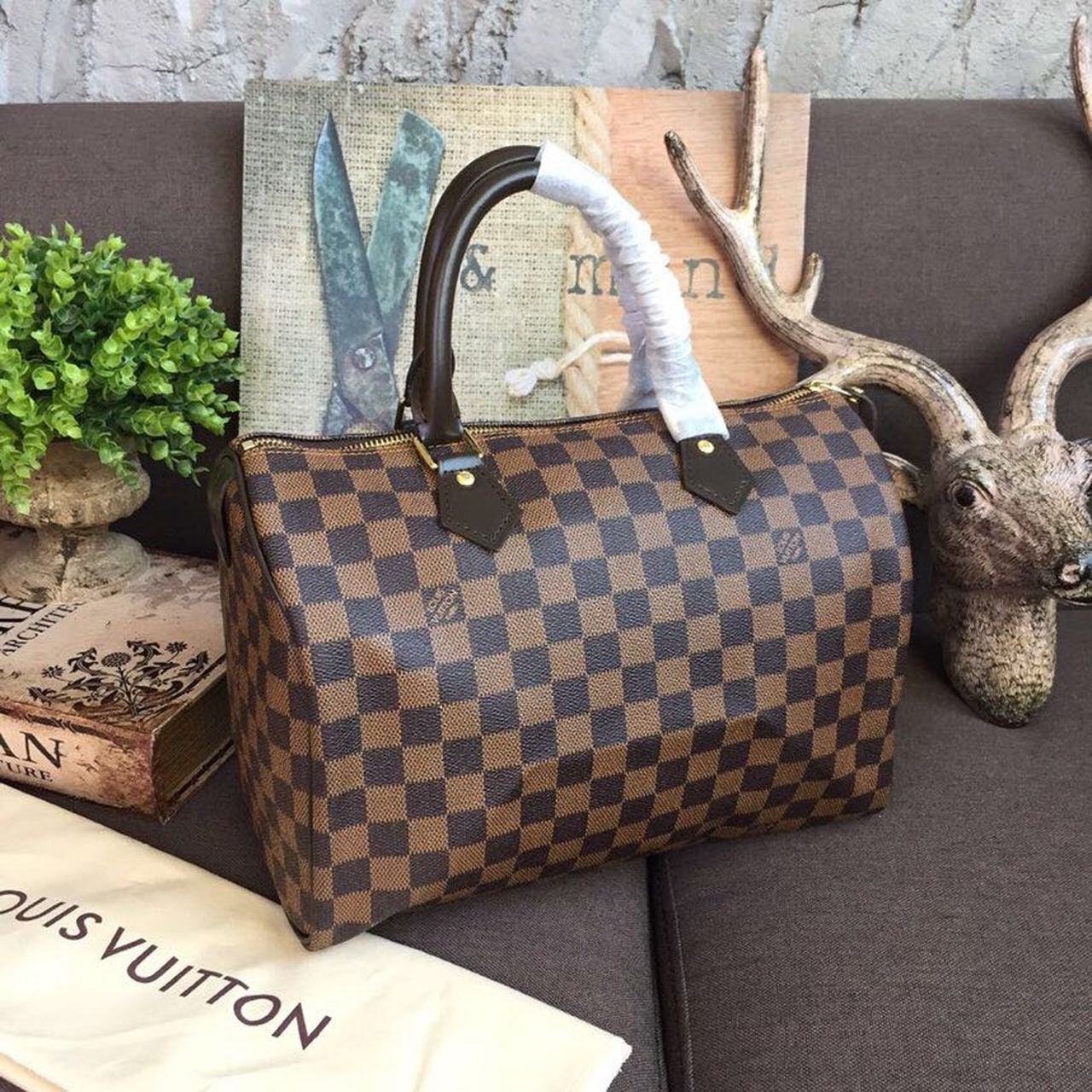 Top Quality Speedy 30 Bag Damier Ebene Canvas For Women 11.8in/30cm Brown Top Quality N41364
