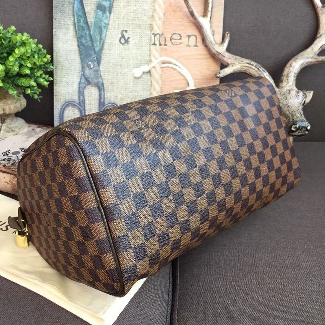 Top Quality Speedy 35 Damier Ebene Canvas For Women,  Travel Bags 13.8in/35cm Top Quality N41363