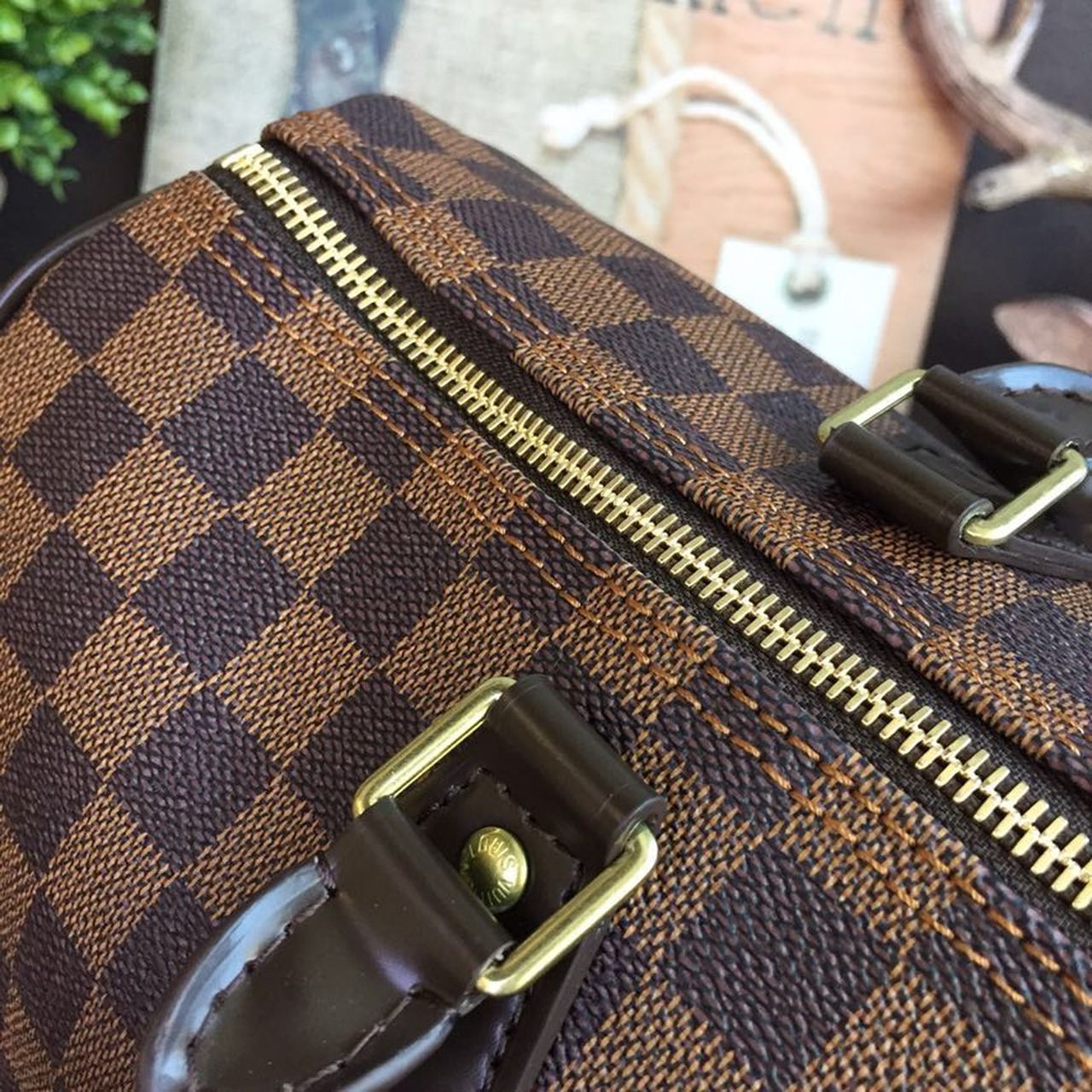 Top Quality Speedy 35 Damier Ebene Canvas For Women,  Travel Bags 13.8in/35cm Top Quality N41363