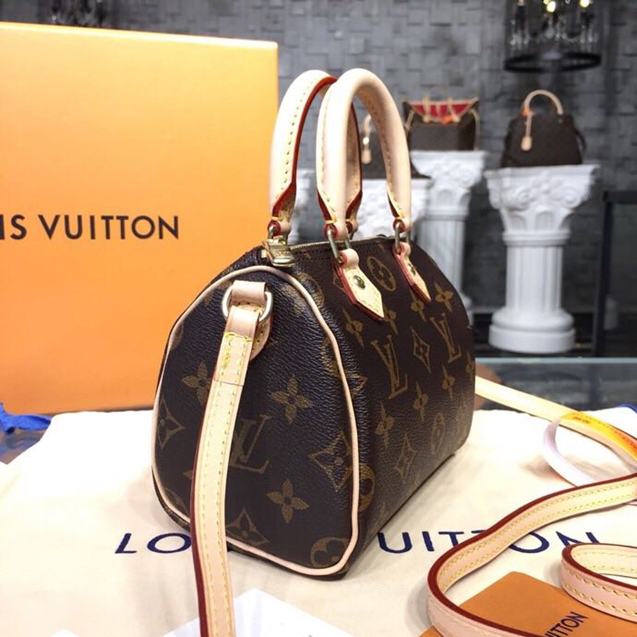 Top Quality Nano Speedy Monogram Canvas For Women,  Shoulder And Crossbody Bags 6.3in/16cm Top Quality M61252