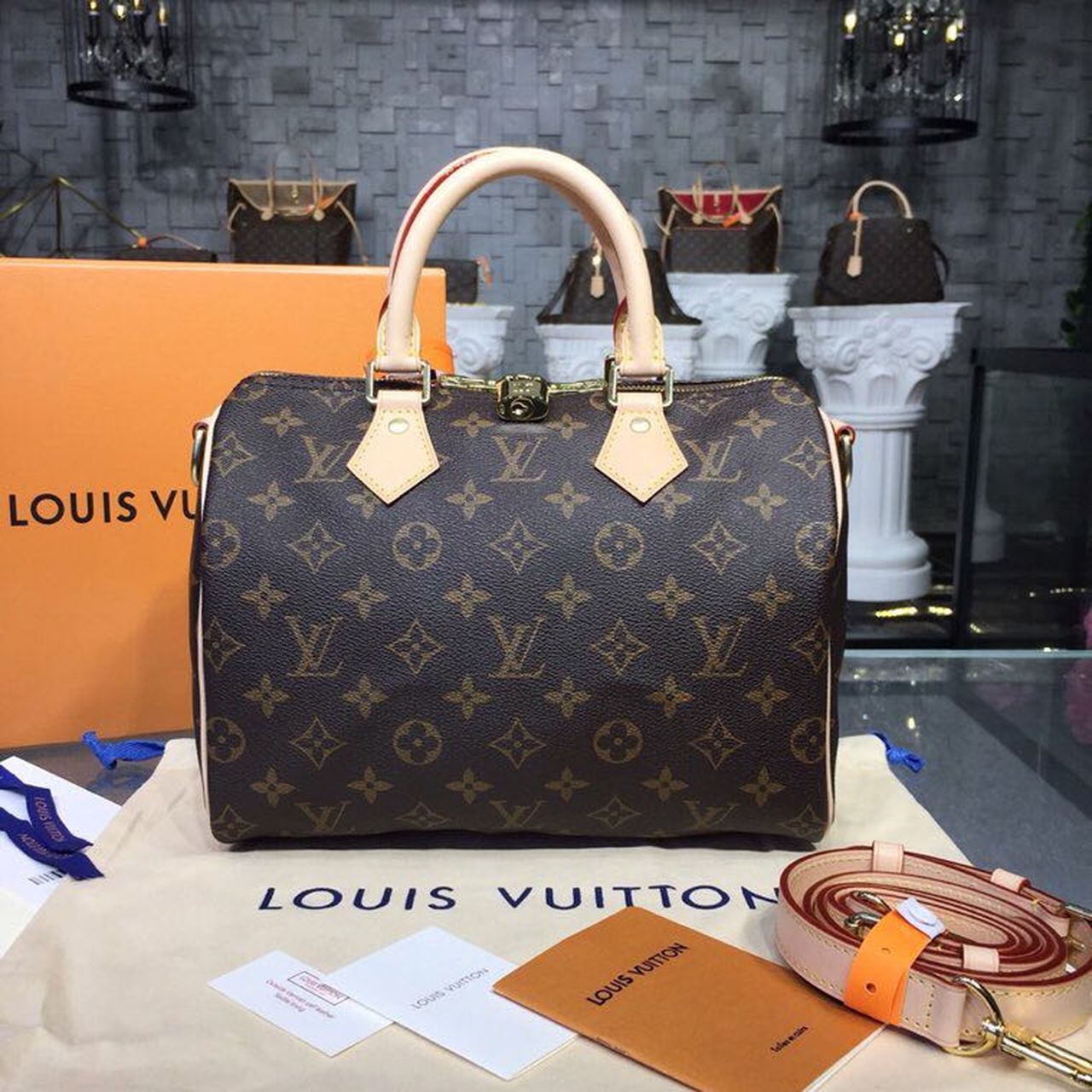 Top Quality Speedy 25 Monogram Canvas For Women, Womens Handbags 9.8in/25cm Top Quality M41109