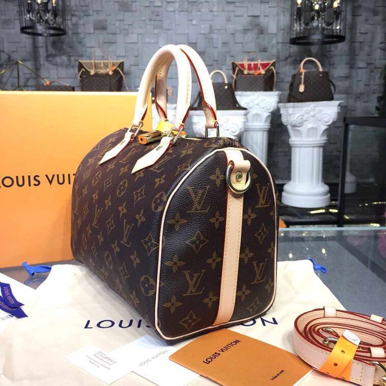 Top Quality Speedy 25 Monogram Canvas For Women, Womens Handbags 9.8in/25cm Top Quality M41109
