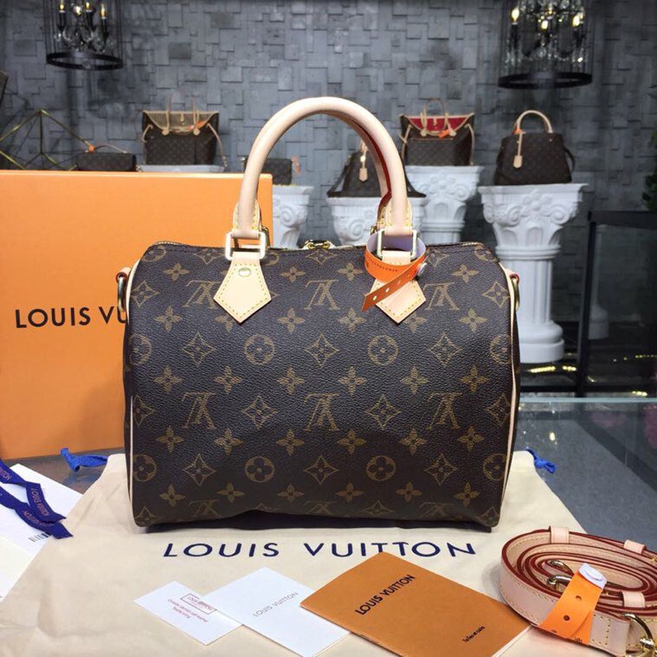 Top Quality Speedy 25 Monogram Canvas For Women, Womens Handbags 9.8in/25cm Top Quality M41109