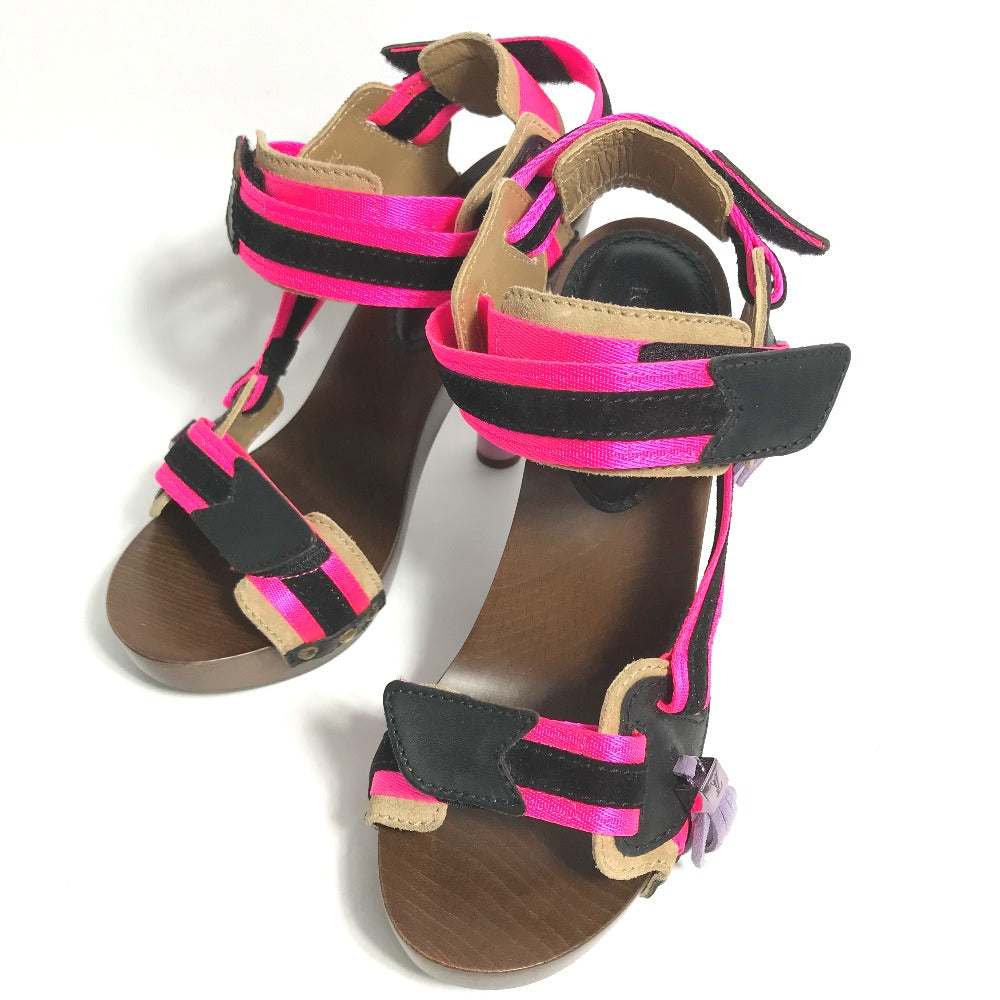LOUIS VUITTON Sandals Wood pink fringe with tassels Women 37