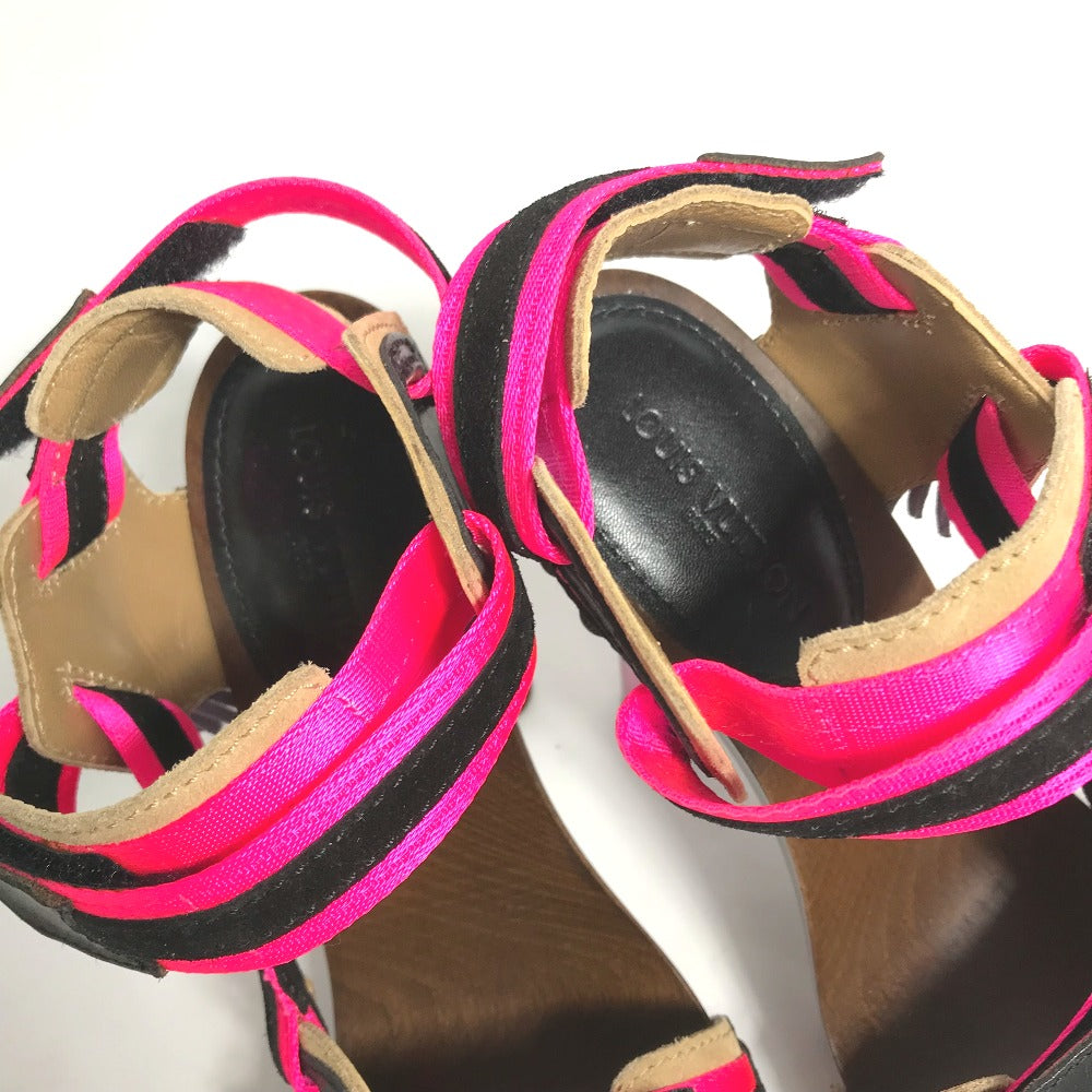 LOUIS VUITTON Sandals Wood pink fringe with tassels Women 37