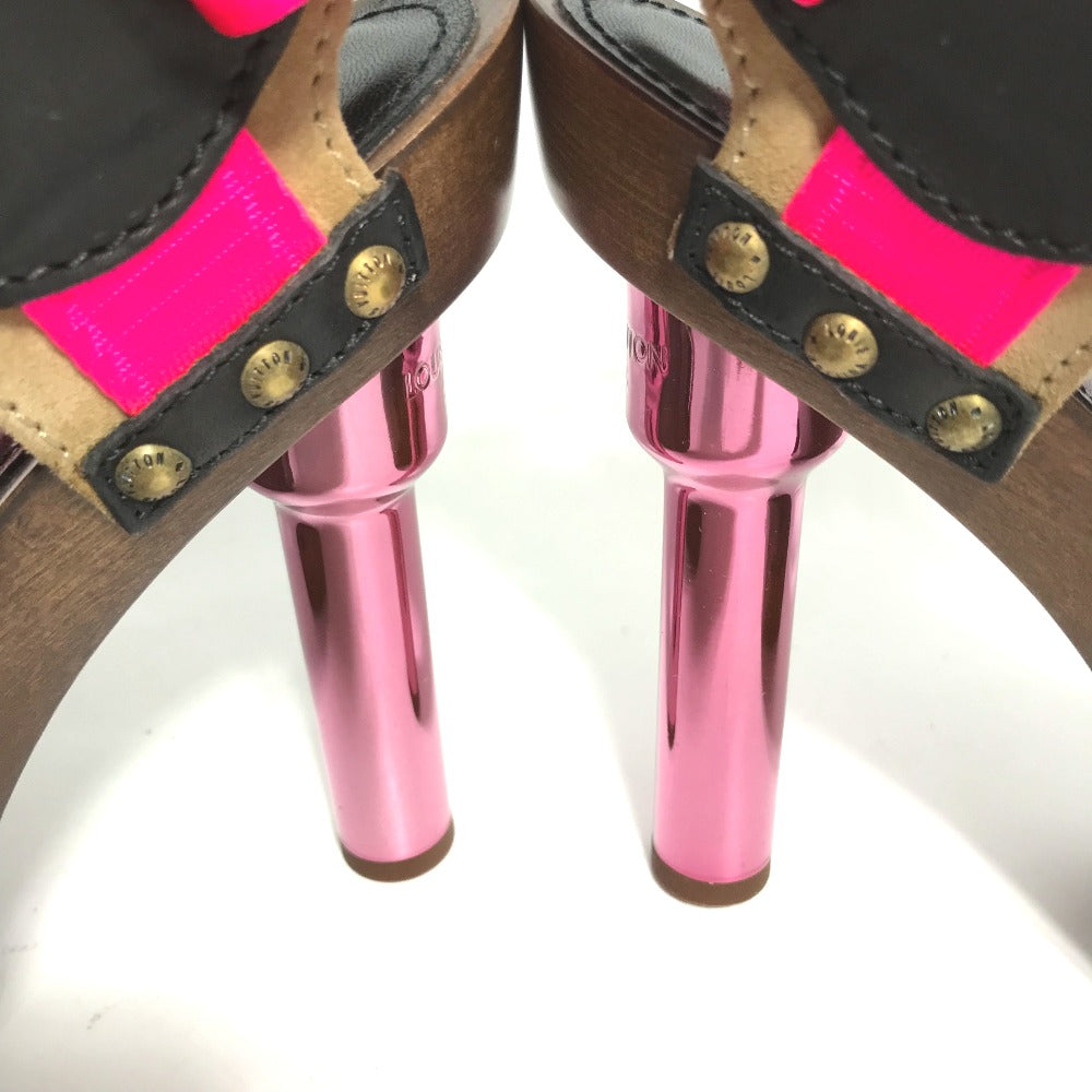 LOUIS VUITTON Sandals Wood pink fringe with tassels Women 37