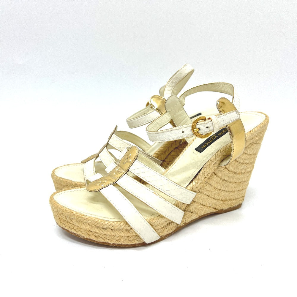 LOUIS VUITTON Sandals leather white strap 36 1/2