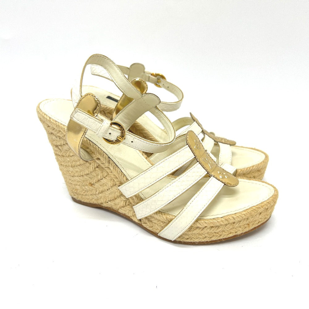 LOUIS VUITTON Sandals leather white strap 36 1/2