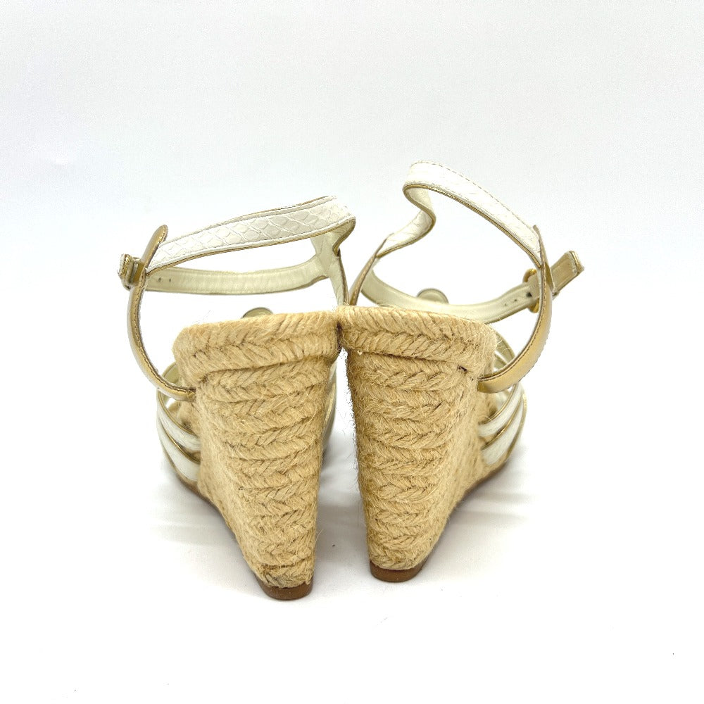 LOUIS VUITTON Sandals leather white strap 36 1/2