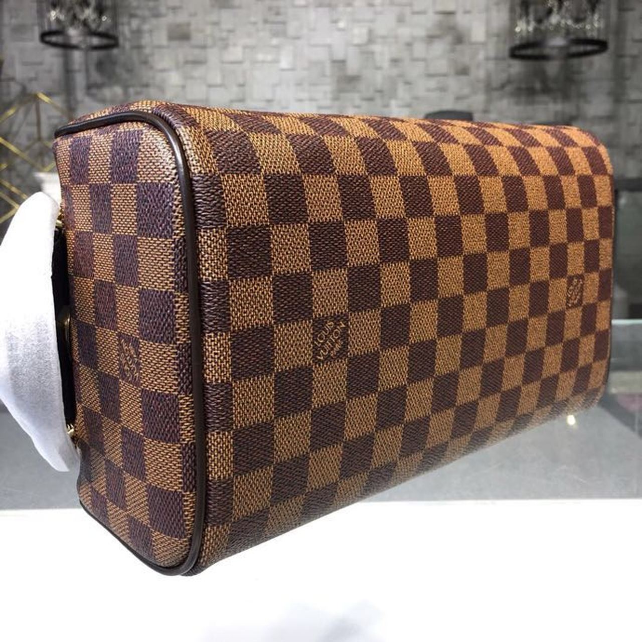 Top Quality King Size Toiletry Damier Ebene Canvas For Women, WoBags, Travel Bags 11in/28cm Top Quality N47527