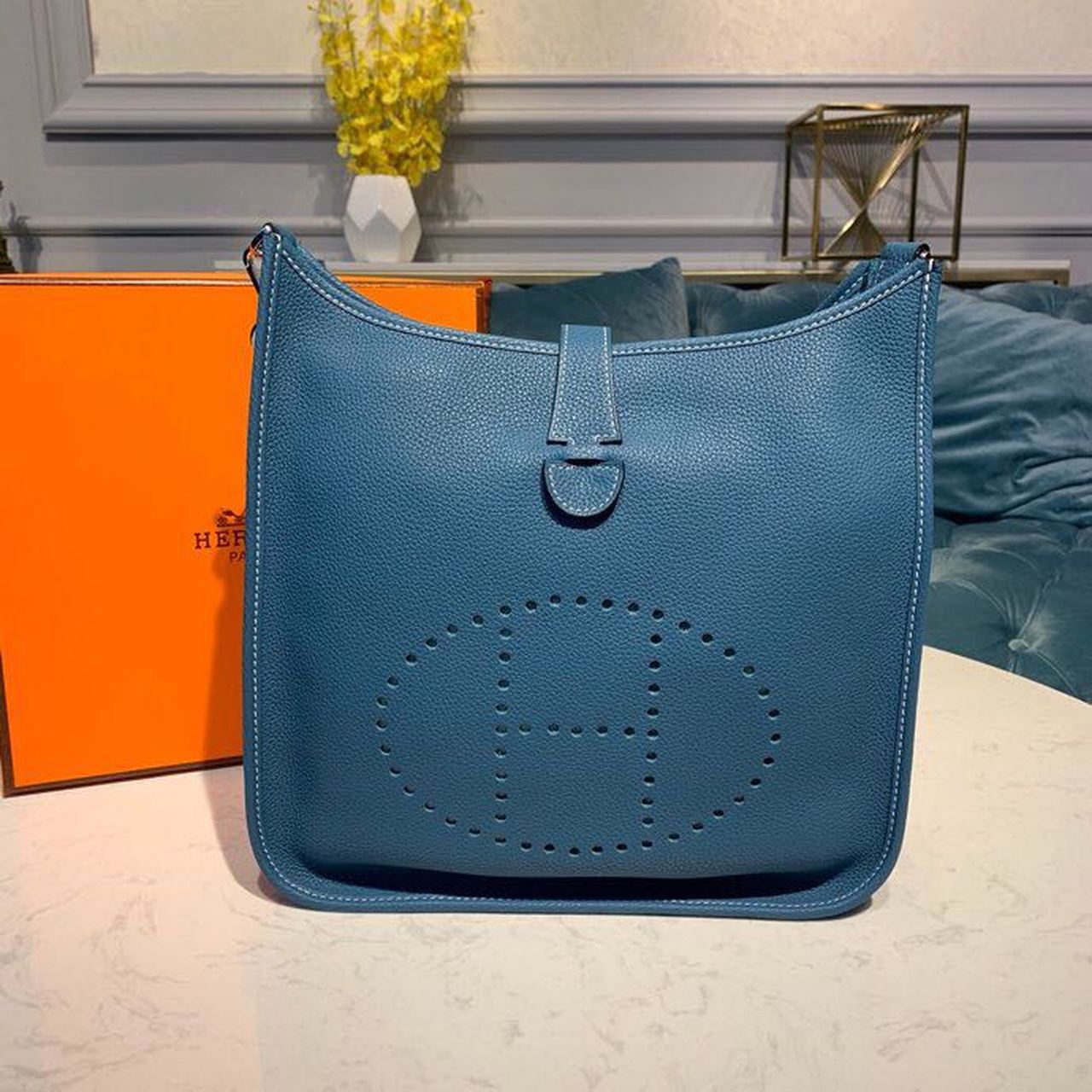 Top Quality Evelyne III GM Bag Middle Blue For Women 11.8in/30cm