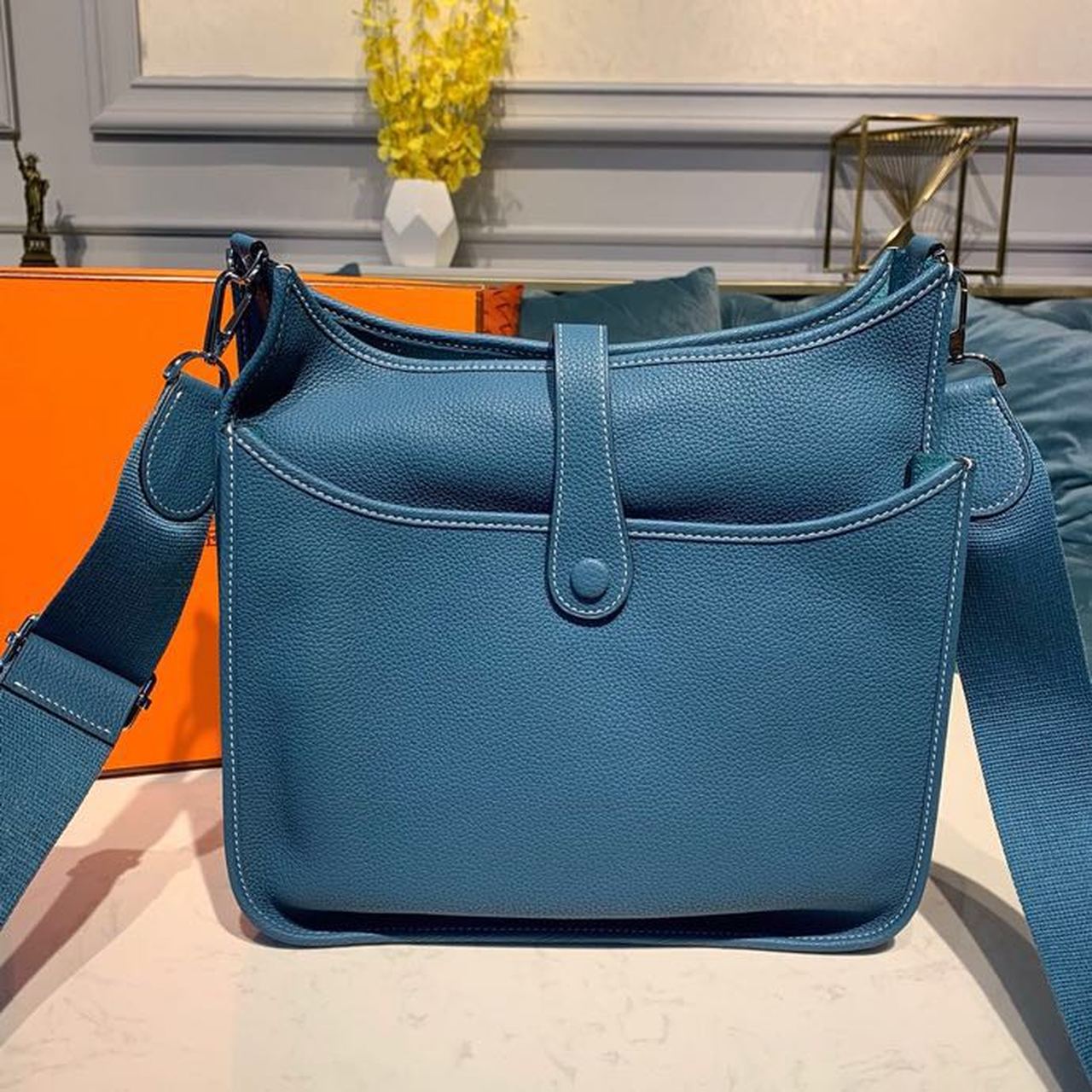 Top Quality Evelyne III GM Bag Middle Blue For Women 11.8in/30cm