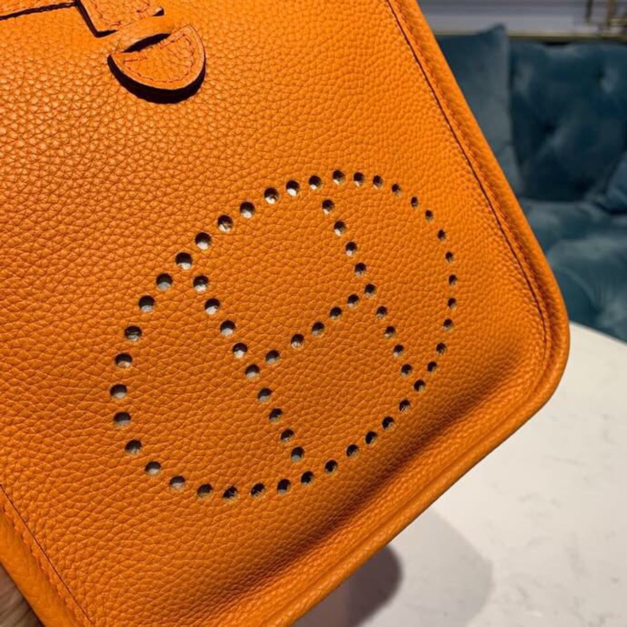 Top Quality Evelyne III TPM Bag Orange With SiTop Qualityer-Toned Hardware For Women, Shoulder And Crossbody Bags 6.7in/17cm