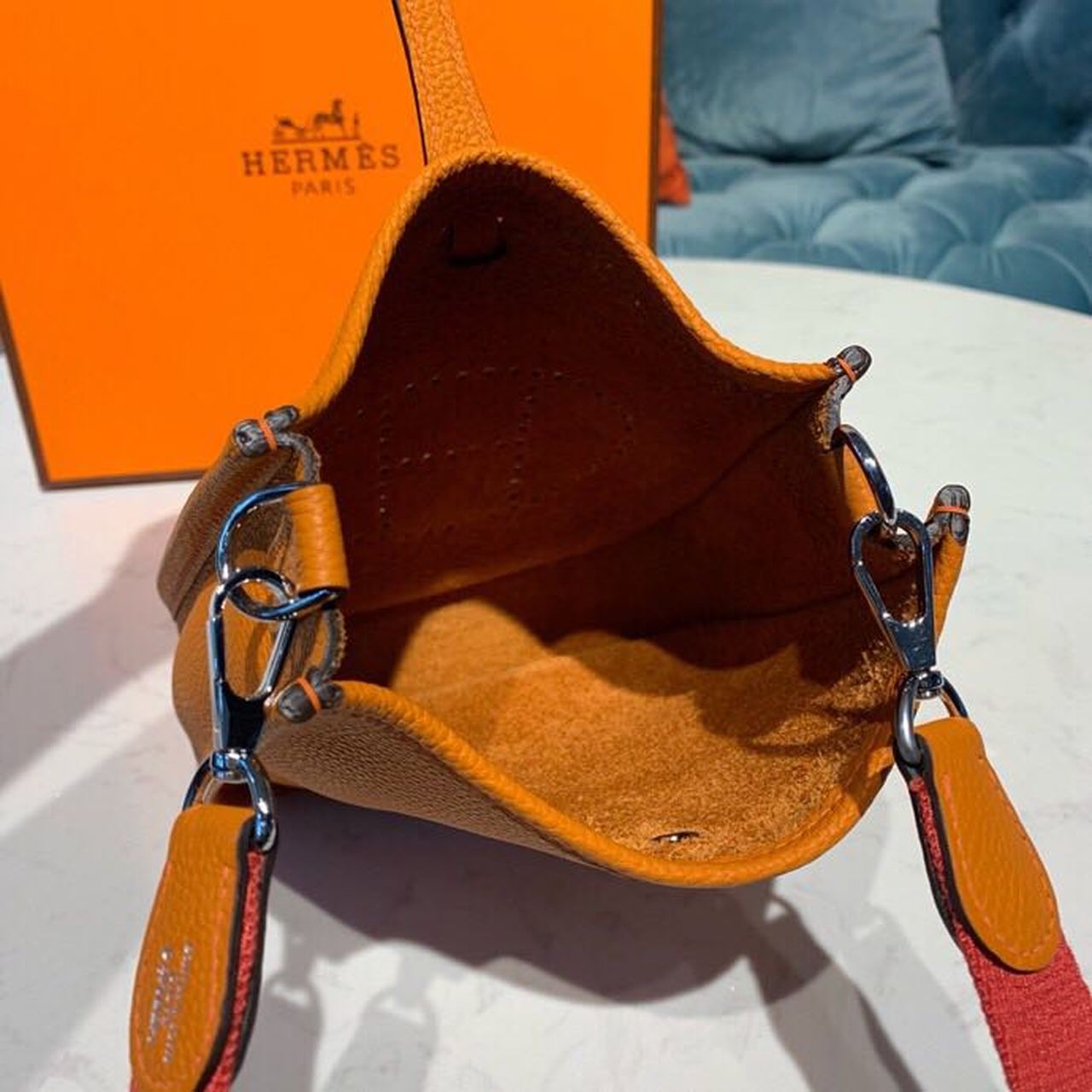 Top Quality Evelyne III TPM Bag Orange With SiTop Qualityer-Toned Hardware For Women, Shoulder And Crossbody Bags 6.7in/17cm