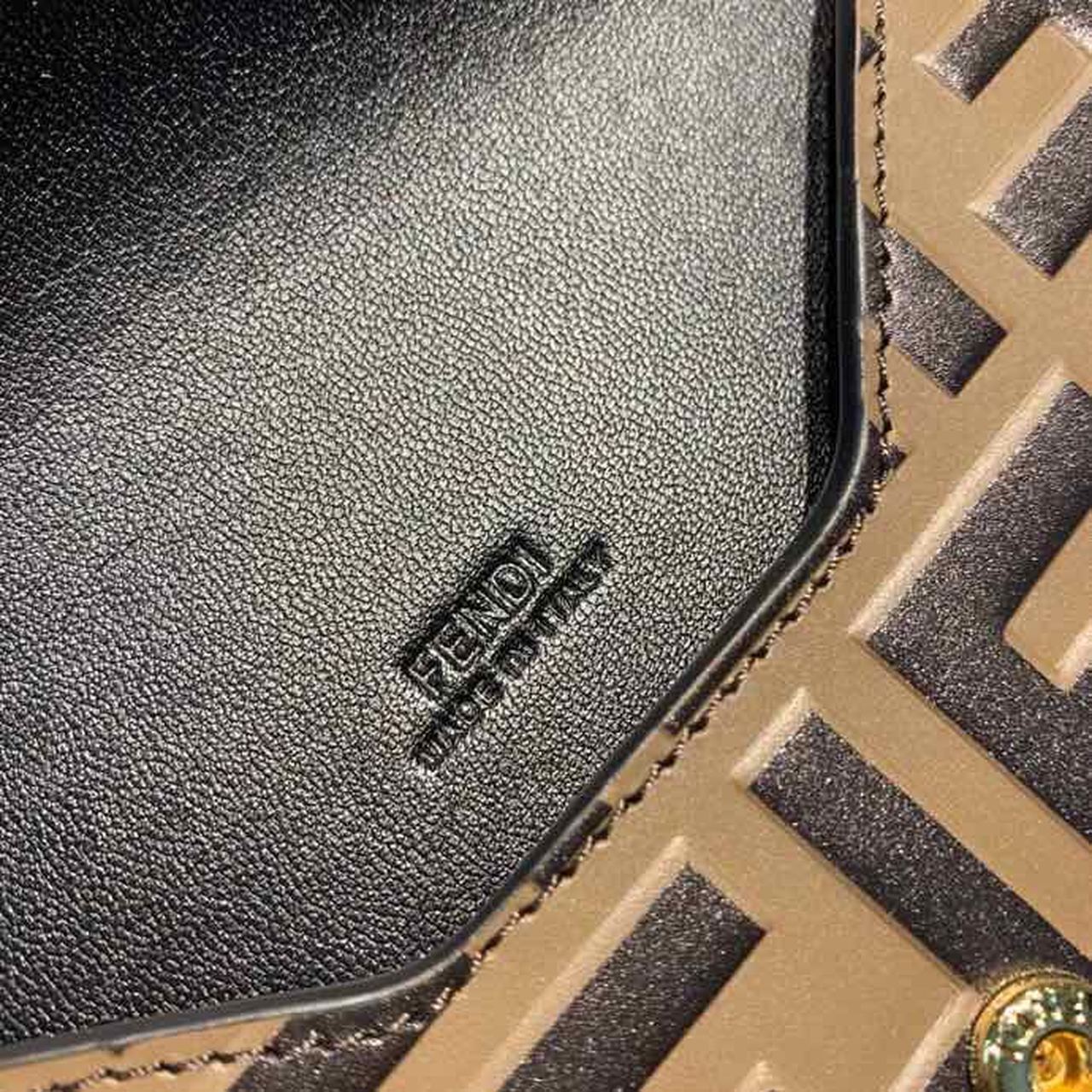 Top QualityTop Quality FF Embossed Envelope Wallet 6in/17cm Brown/Black For Women