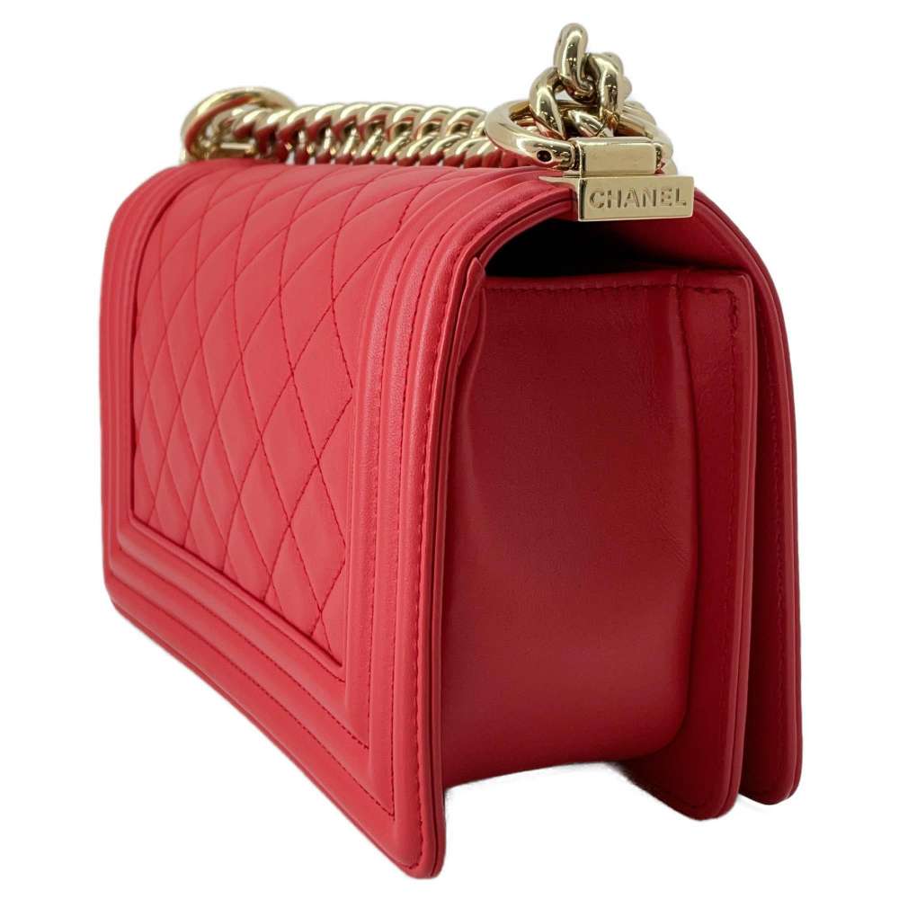 CHANEL Boy Chanel ChainShoulder Bag Red A67085 Lambskin