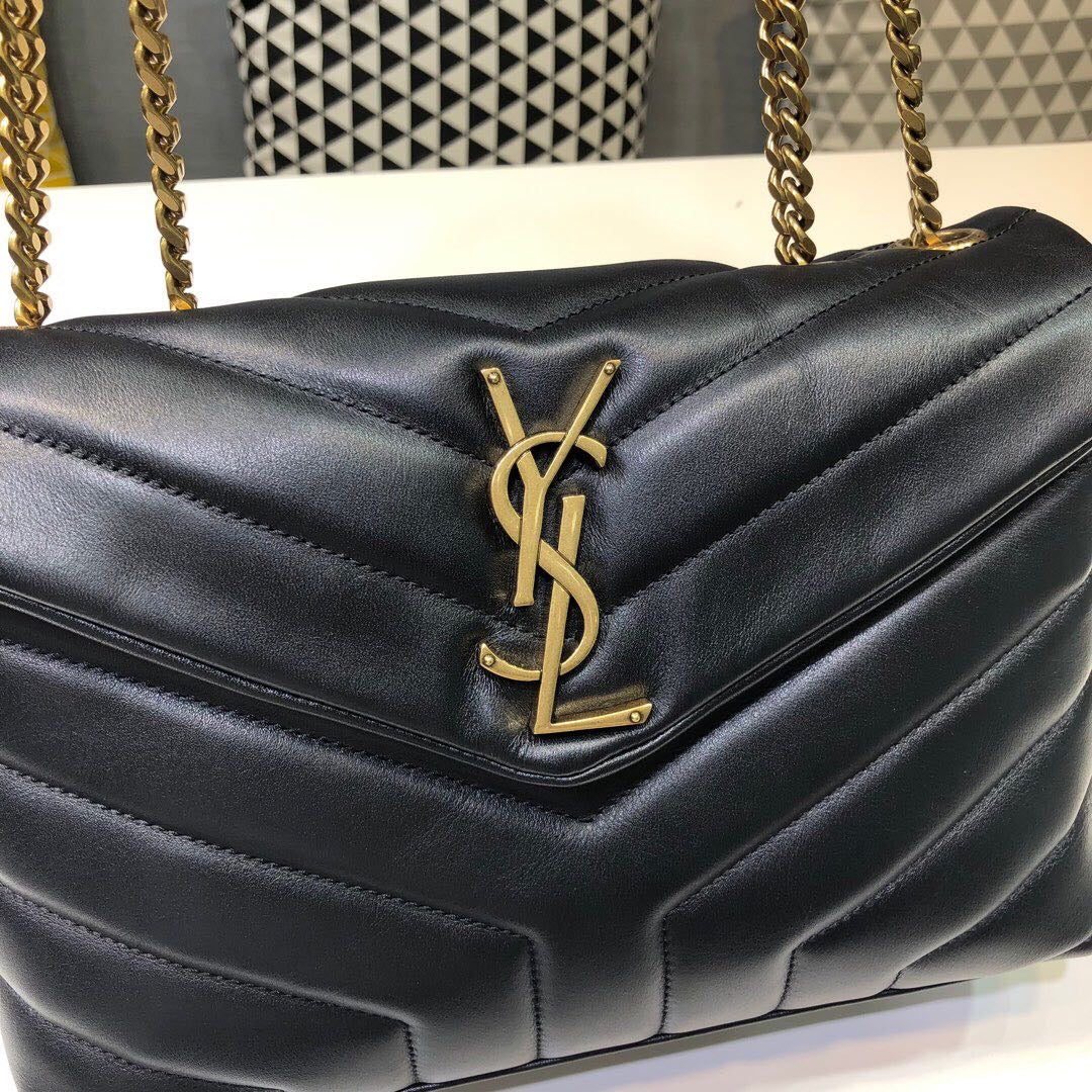 Top Quality Loulou Small Chain Bag In Matelassé "Y" Black For Women 9.8in/23cm YSL 494699DV7271000