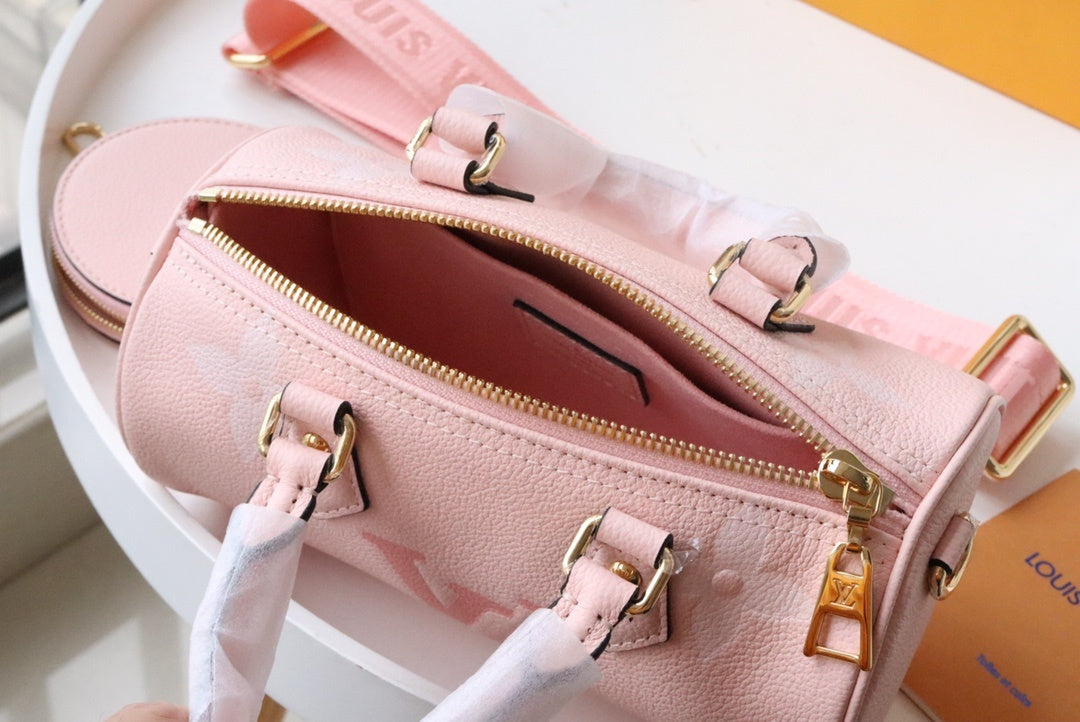 Top Quality Papillon BB Monogram Empreinte Bouton De Rose Pink For Women, Womens Handbags, Shoulder And Crossbody Bags 7.9in/20cm Top Quality M45707
