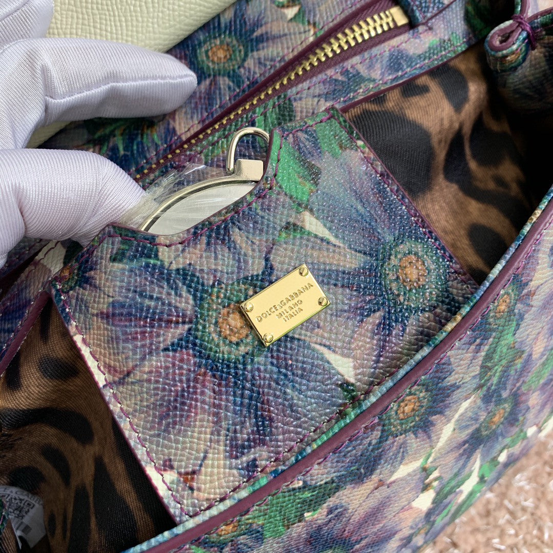 Top Quality MeTop Qualityum Sicily Handbag Unique Print Motifs Muticolour For Women 10.2in/26cm Top Quality