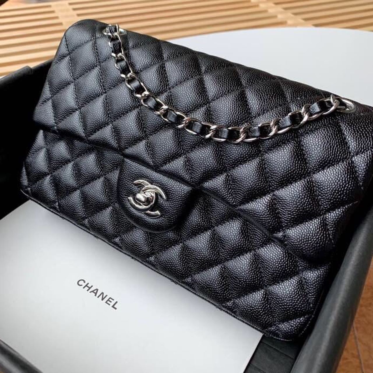 CHL Classic Handbag Silver Hardware Black For Women Bags, Shoulder And Crossbody Bags 10.2in/26cm A01112