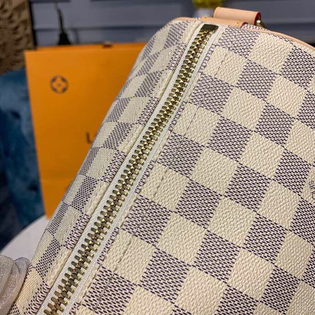 Top Quality Keepall Bandouliere 45 Damier Azur Canvas For Women, WoBags, Travel Bags 17.7in/45cm Top Quality N41430