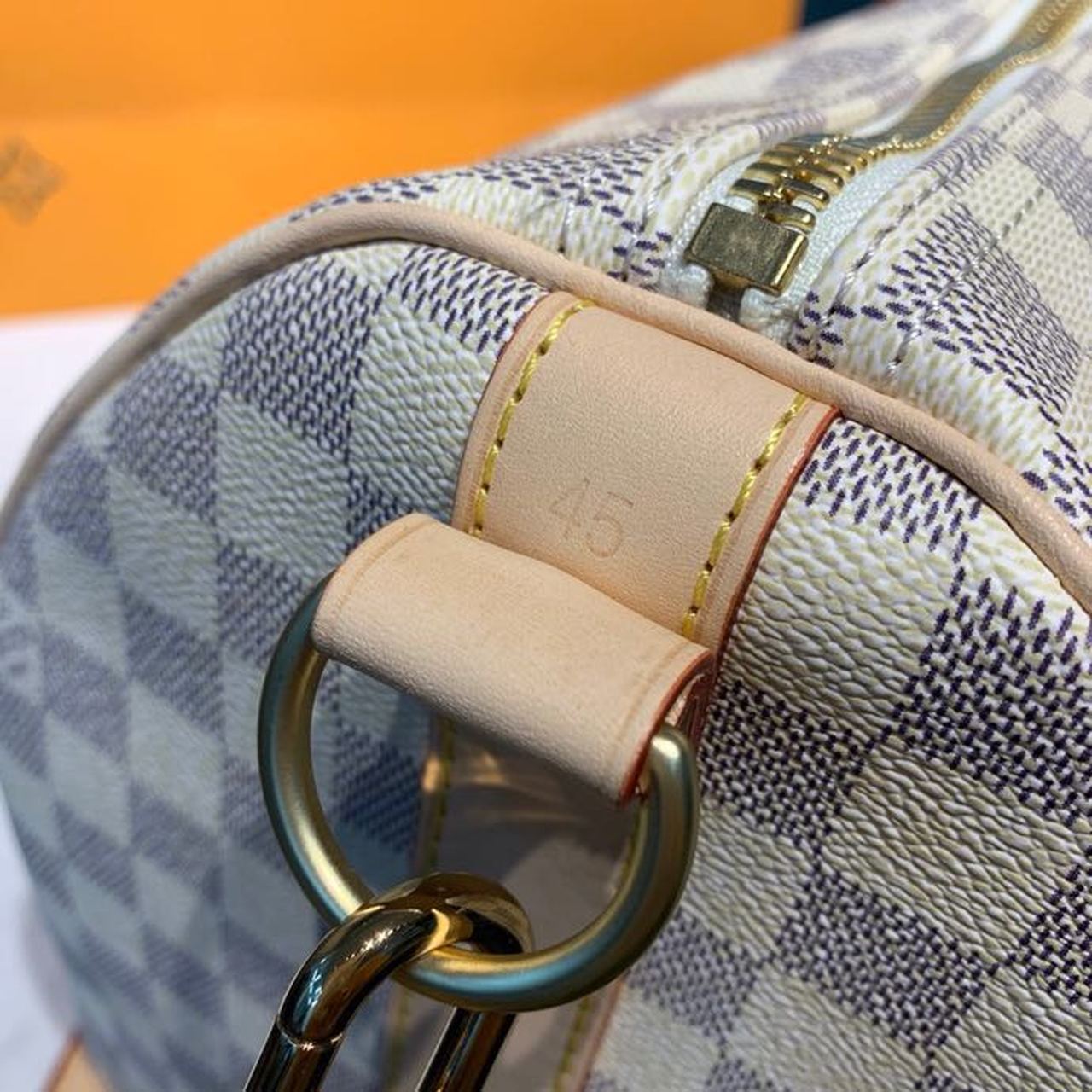 Top Quality Keepall Bandouliere 45 Damier Azur Canvas For Women, WoBags, Travel Bags 17.7in/45cm Top Quality N41430